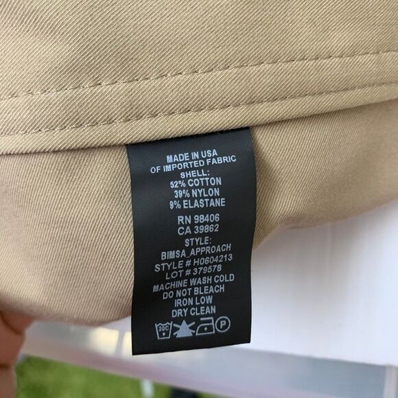 Theory Woman Bimsa Approach Pants Sz 12 High Banded Waist Cropped Beige Tan - Picture 7 of 7